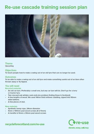 Re-use session guide; UPCYCLING – Make a tyre swing