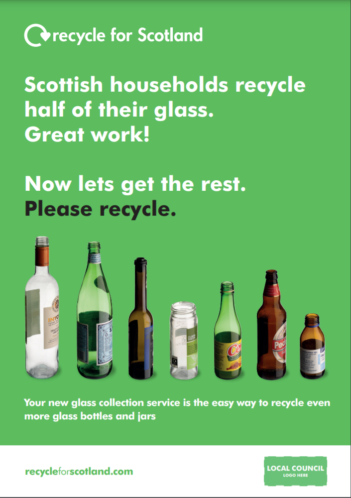 RFS Communication Toolkit: Colour-Separated Glass Recycling Collections A4 Kerbside Poster