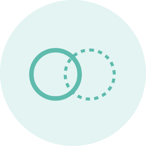 Graphic of two circles overlapping