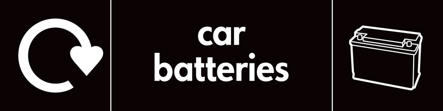 Car batteries recycling symbol