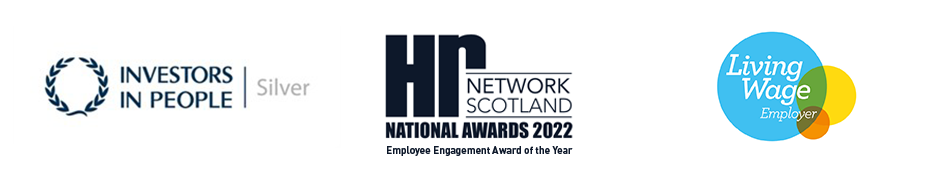 Logos of various HR awards achieved by Zero Waste Scotland