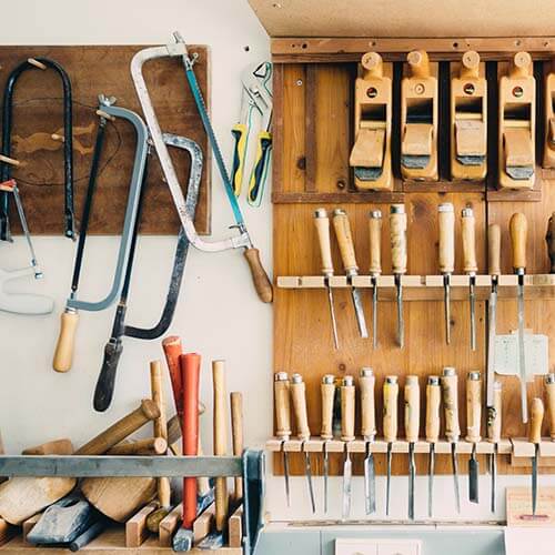 A selection of tools in a tool library