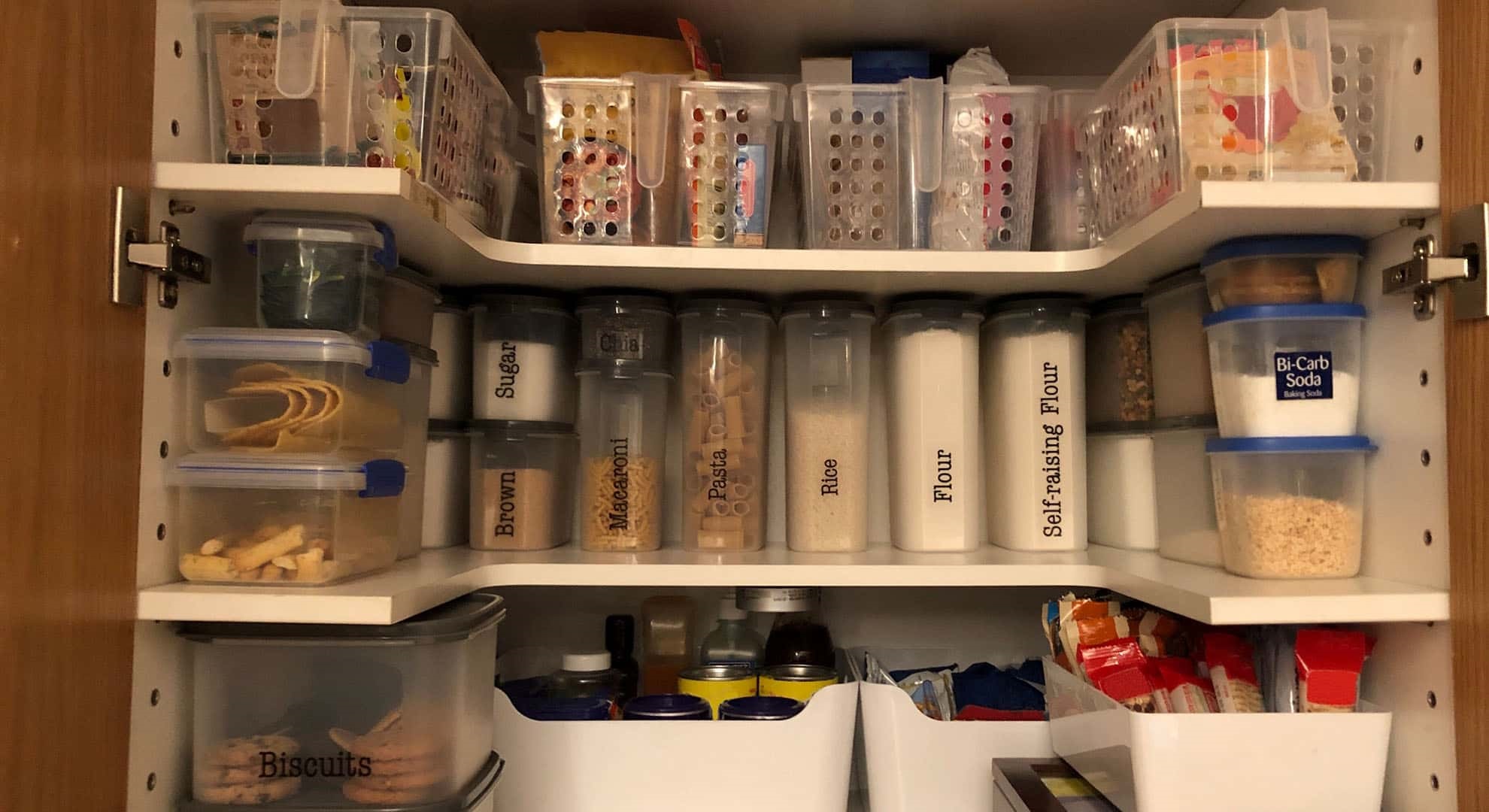 A well stocked and organised pantry
