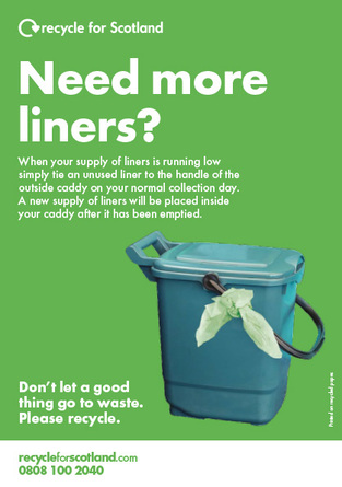  Recycle for Scotland local authority food waste collection calendar postcard