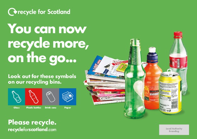 Recycle for Scotland Recycle on the Go press advert