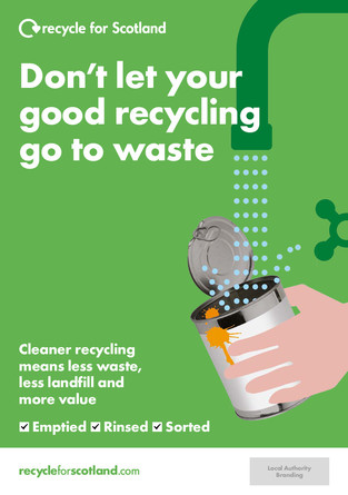 Recycle for Scotland local authority 4pp A5 contamination leaflet