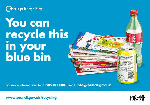  Recycle for Scotland local authority, what can I put in my recycling bin sticker -photo template