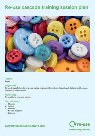 Re-Use Session Guide; REPAIRING – Sewing On A Button