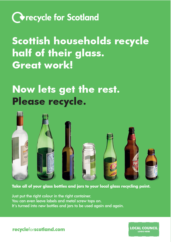 RFS Communication Toolkit: Colour-separated Glass Recycling Collections Recycling Point Poster